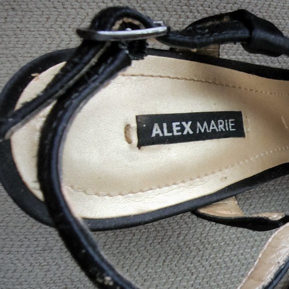 Glam Black Beaded Strappy heels by Alex Marie-Womens Sz 7.5M-New/Store Model - Picture 5 of 8